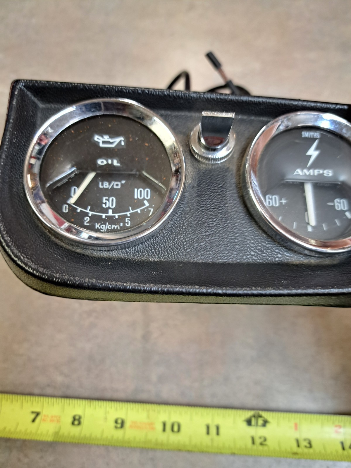 Vintage Smiths Amps & Oil Pressure Guages Used Works with Mounting Bracket &Wire