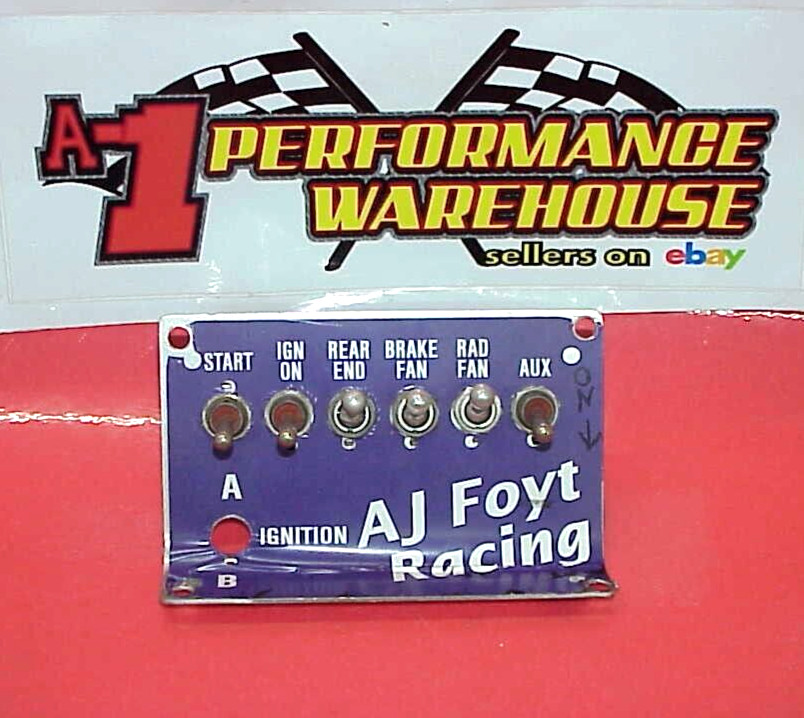 AJ Foyt Racing Switch Ignition Panel with 7 On-Off Toggle Switches NASCAR