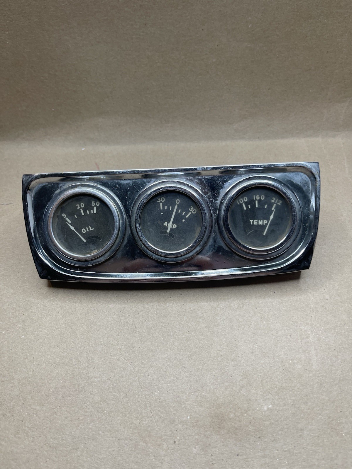 Vintage Classic 3 Gauge Set Water Amp Oil Rat Rod Chevy Ford Not Tested View