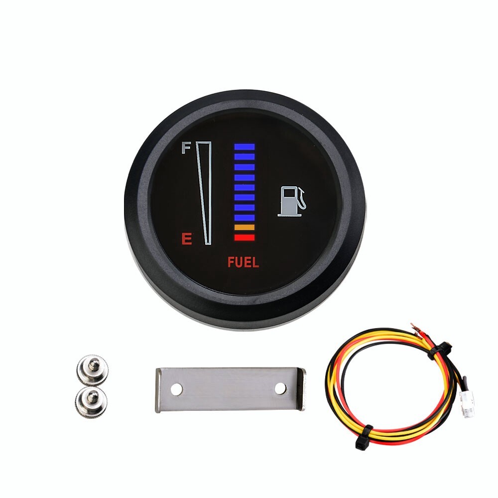 12/24V 52mm Fuel Level Meter Gauge Car Motorcycle LED Display Digita 240-33ohm