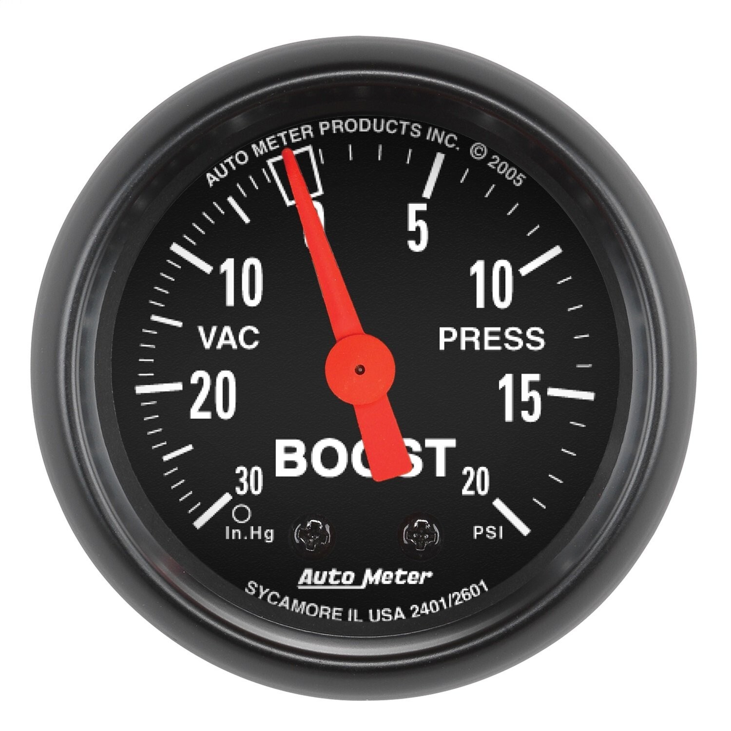 Auto Meter 2601 Z-Series 2″ Mechanical Vacuum/Boost Gauge, Regular