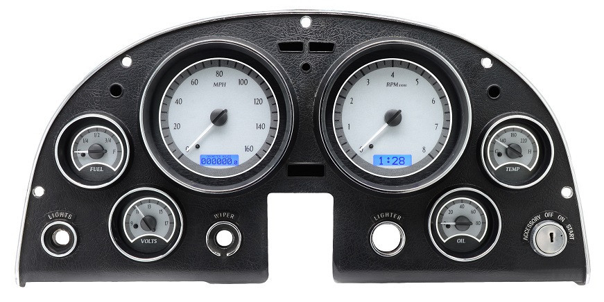 Dakota Digital 63-67 Chevy Corvette Analog Gauge Kit Silver Blue VHX-63C-VET-S-B
