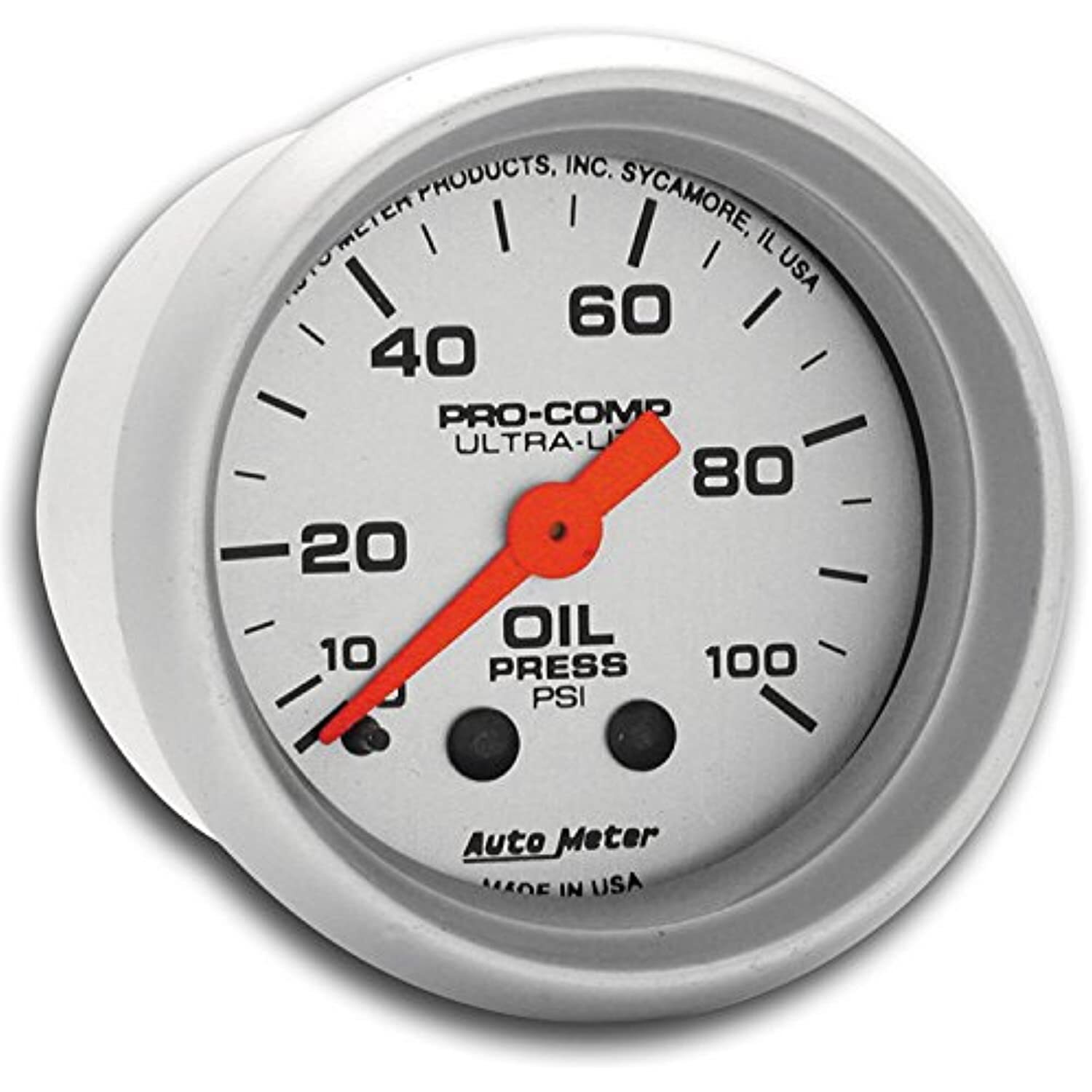 Autometer Ultra-Lite 52mm 0-100 PSI Mechanical Oil Pressure Gauge