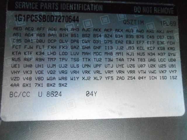 SPEEDOMETER MPH US W/BLACK CLUSTER OPT B76 FITS 13-14 CRUZE 73149