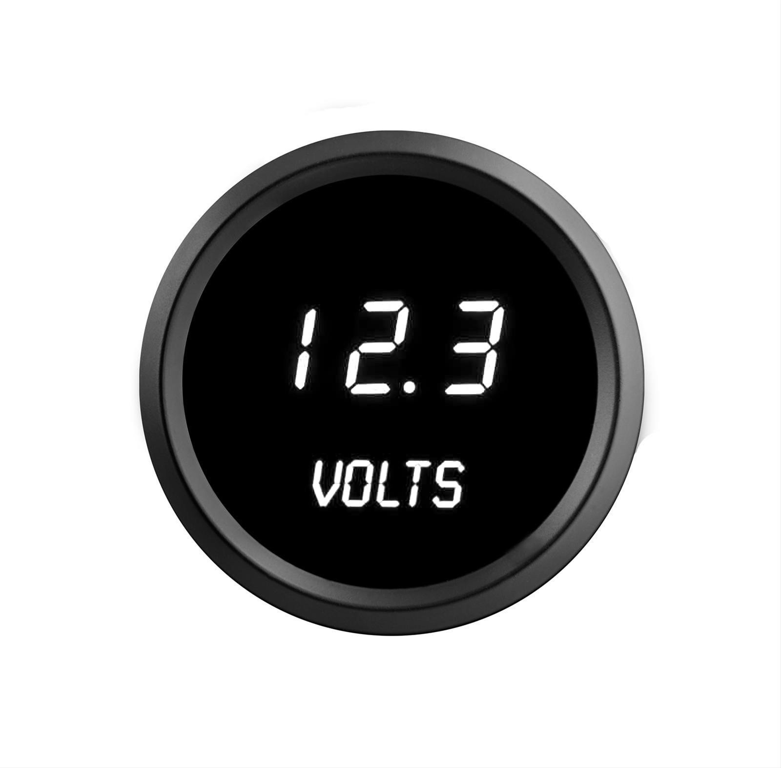 Universal 6 Gauge Set With White LED Gauges and Black Bezel + Made In The USA
