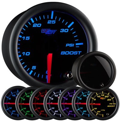 GlowShift Tinted 7 Color 35 PSI Boost Gauge Glow Shift Boost Gauge GS-T701_35