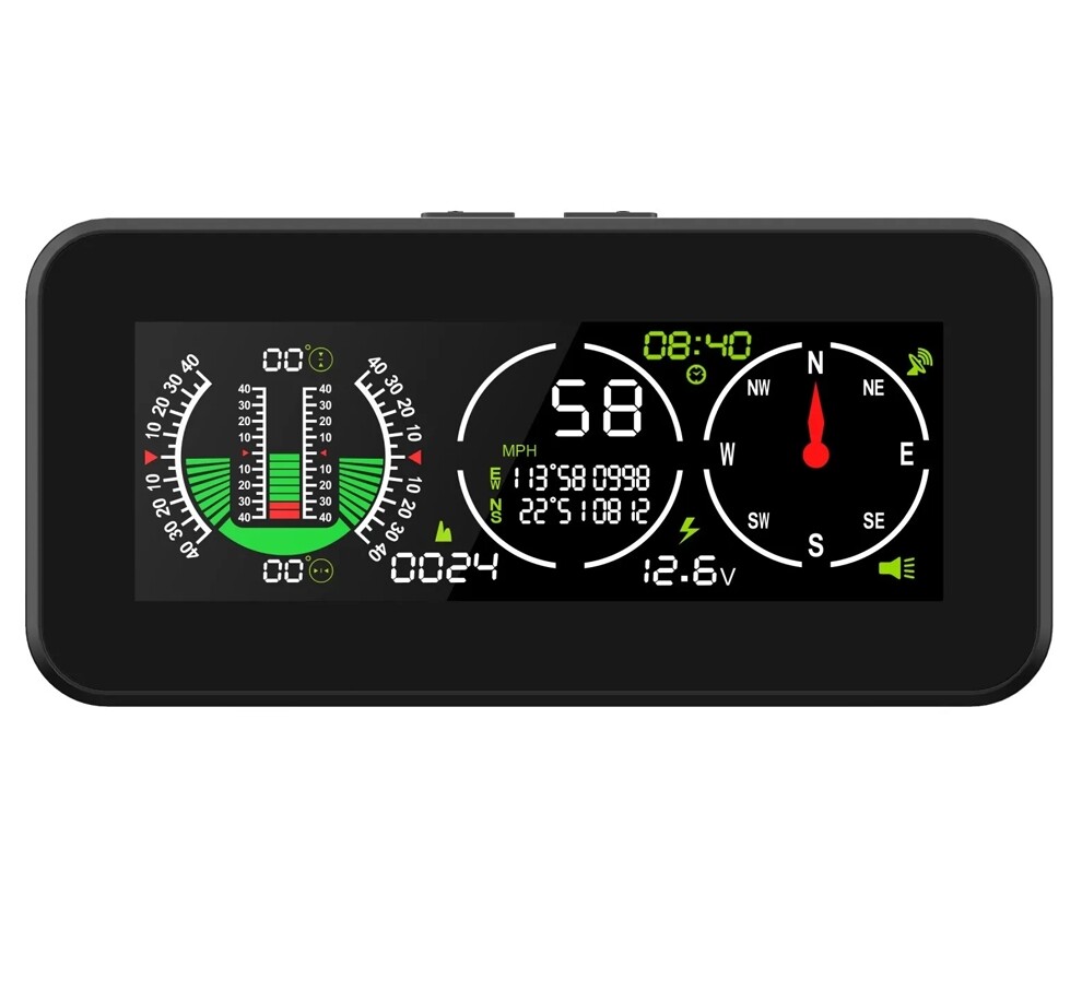1 Set Car Suv Off-Road Smart Slope Meter GPS Speedometer Compass Overspeed Alarm