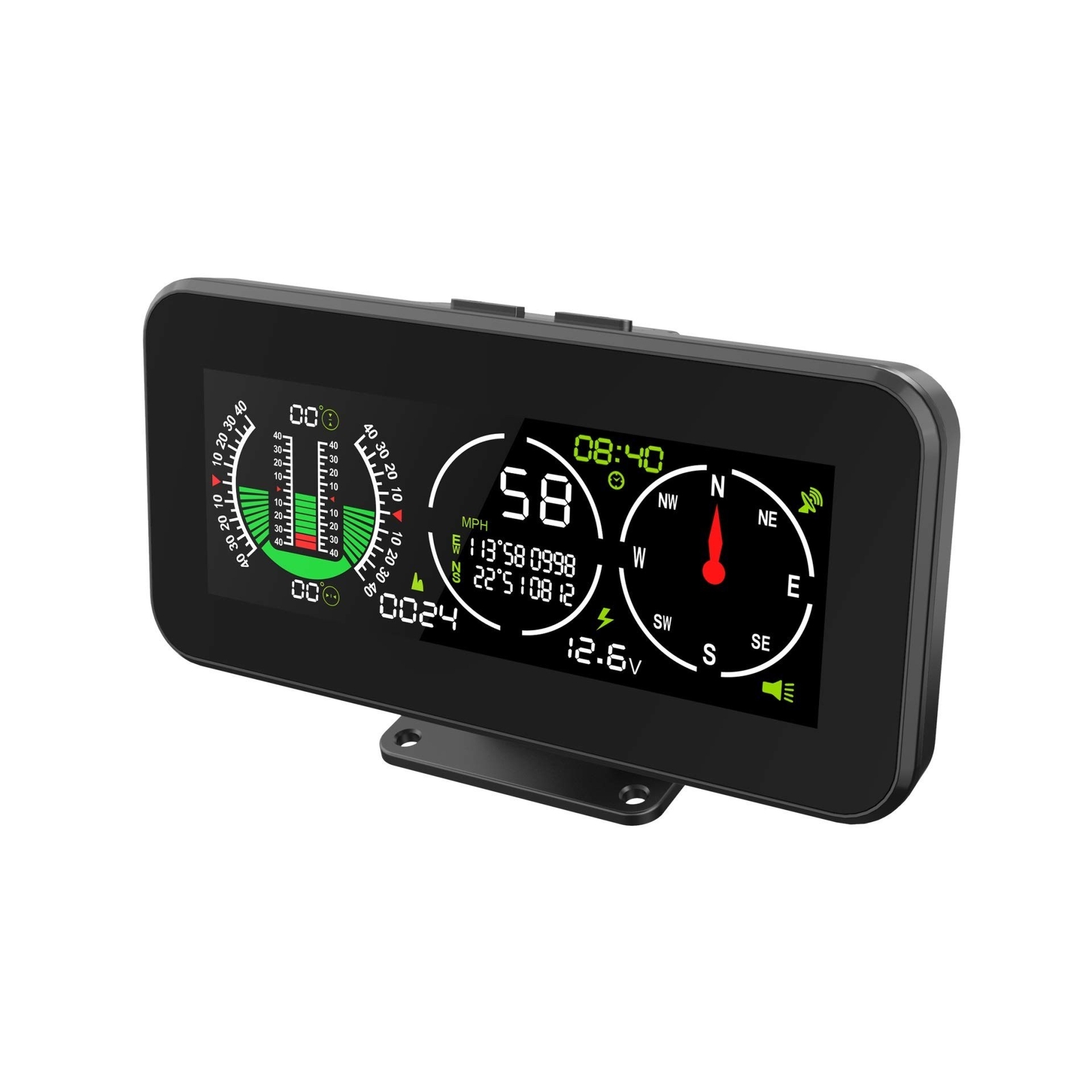 MR CARTOOL M60 Car Inclinometer Digital GPS HUD Pitch Angle Slope Meter MPH S…