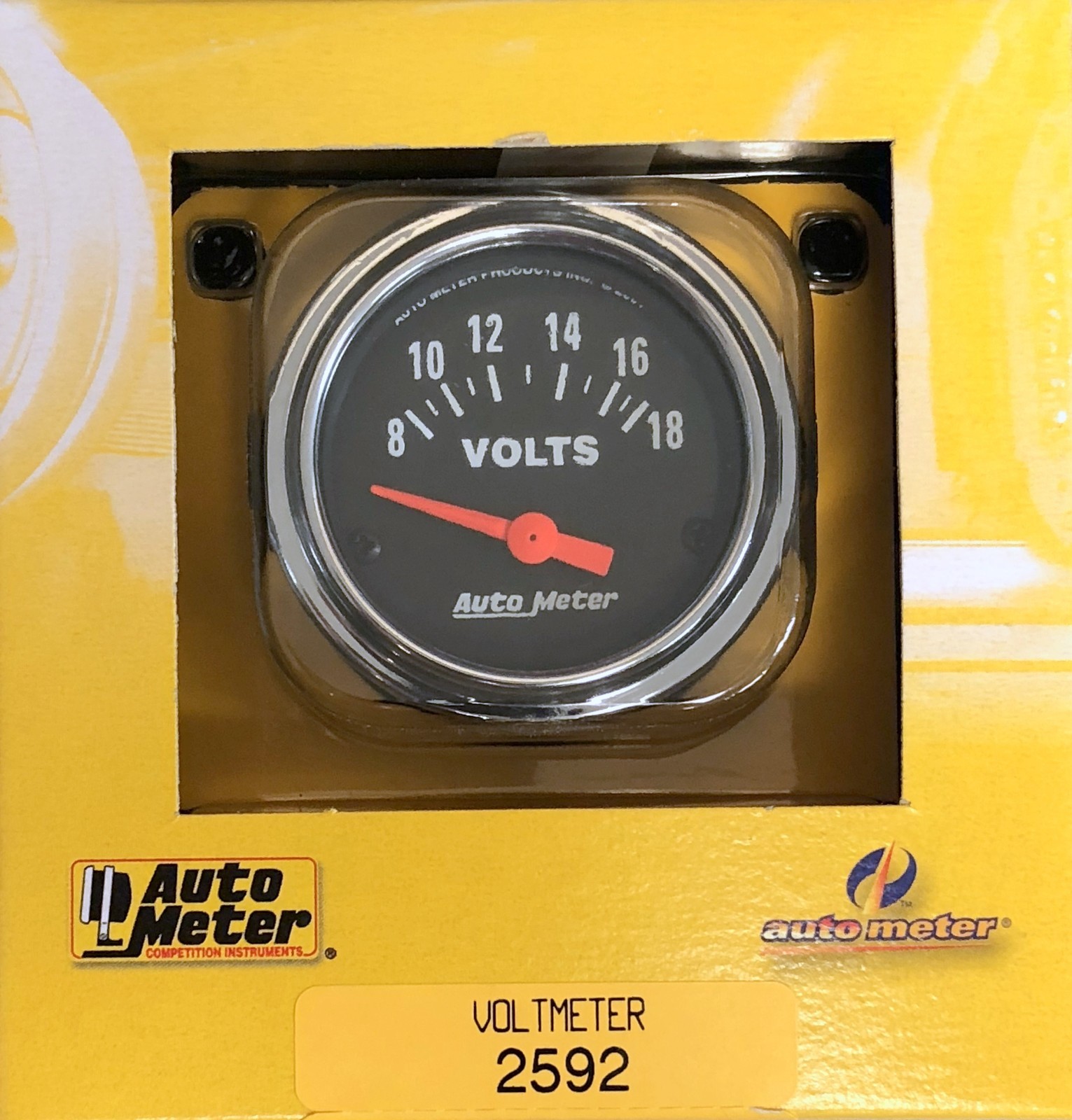 Auto Meter 2592 Traditional Chrome Voltmeter Gauge 2 1/16″ (52 mm) 8 – 18 Volts