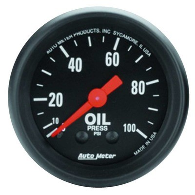 AutoMeter 2604 Oil Pressure Gauge Z-Series 0-100psi Mechanical 2 1/16in Dia BLK