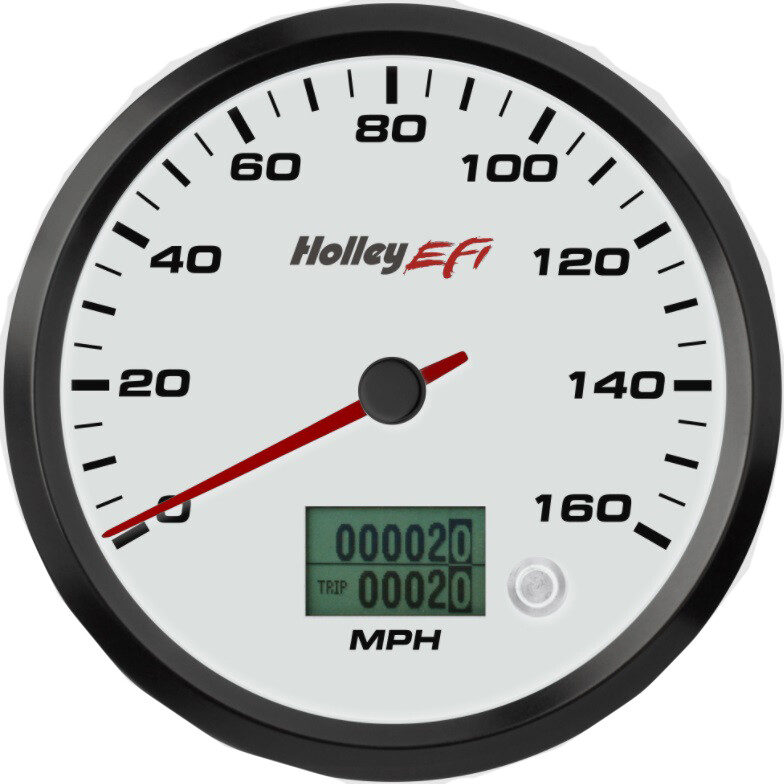 NEW HOLLEY ЕFI CAN SPEEDOMETER DIGITAL GAUGE,4.5″,0-160 MPH,WHITE FACEPLATE