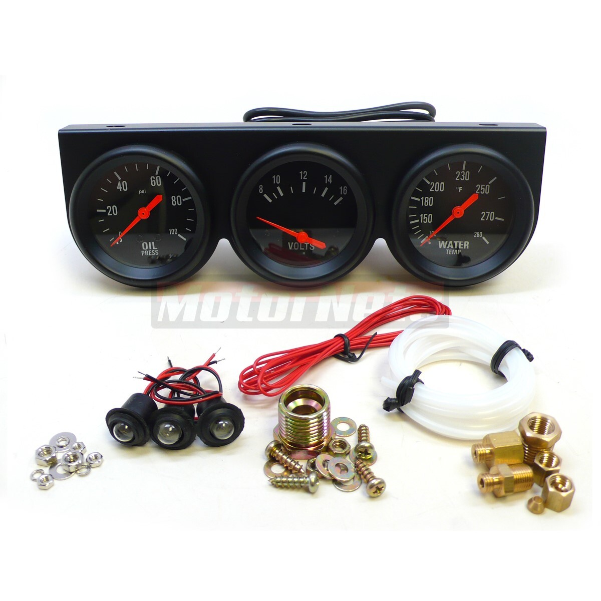 2-5/8″ Triple Mechanical Gauge Kit Universal Oil Pressure Water Volt AMP Meter