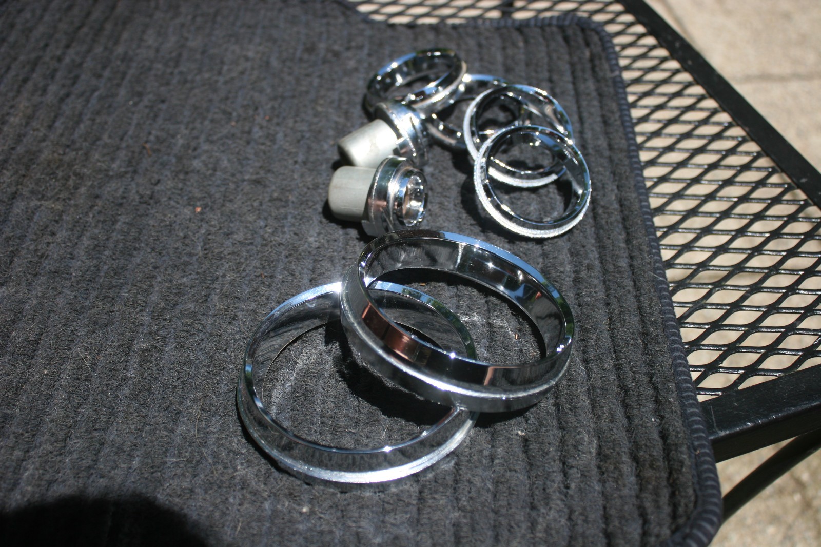 55-59 GMC Truck Vintage Dash Gauge Chrome Metal Bezel Set – 8 Pieces – NICE