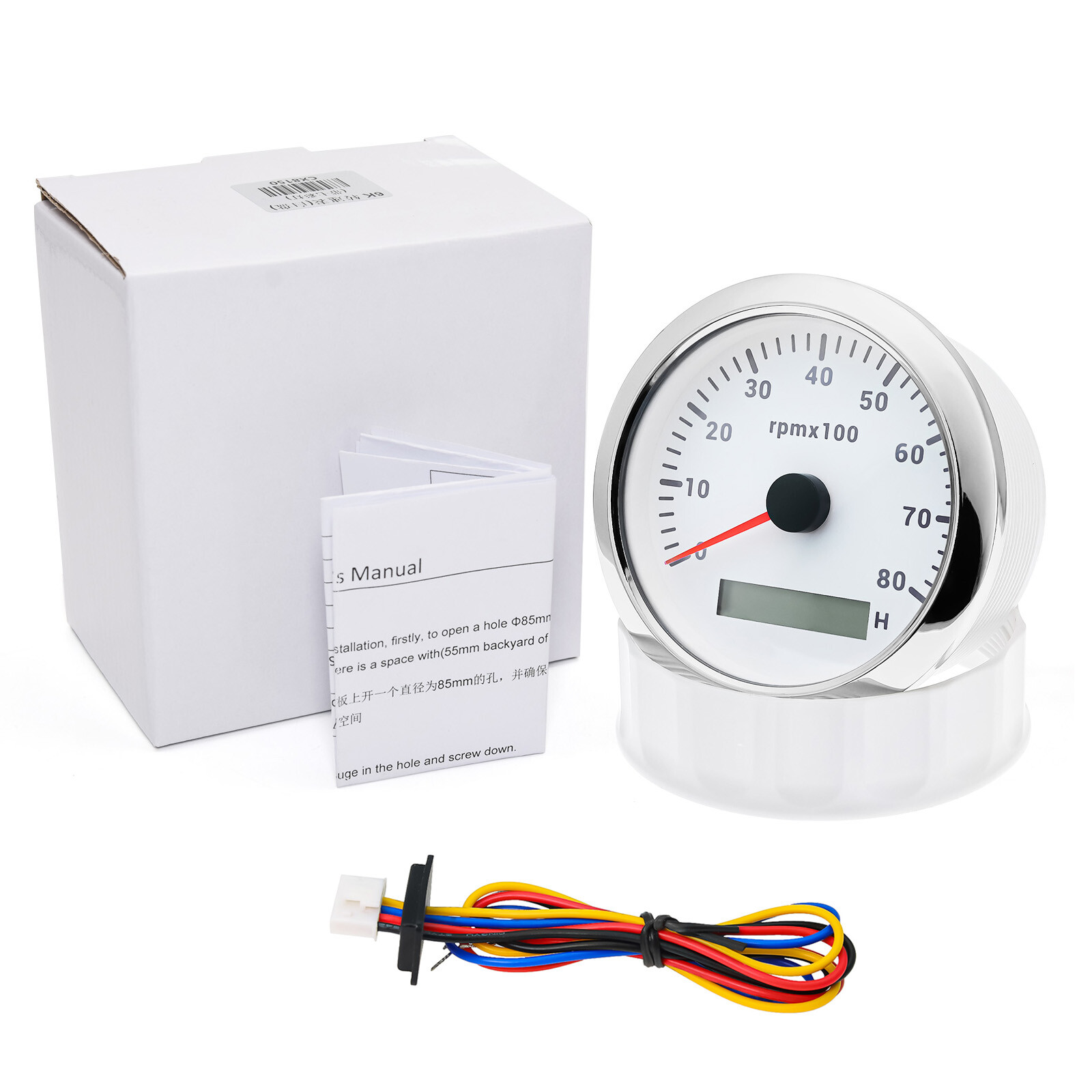 8 Gauge Set with Senders GPS Speedometer 0-120MPH Tacho/Fuel/Volt/Oil/Temp/Trim/