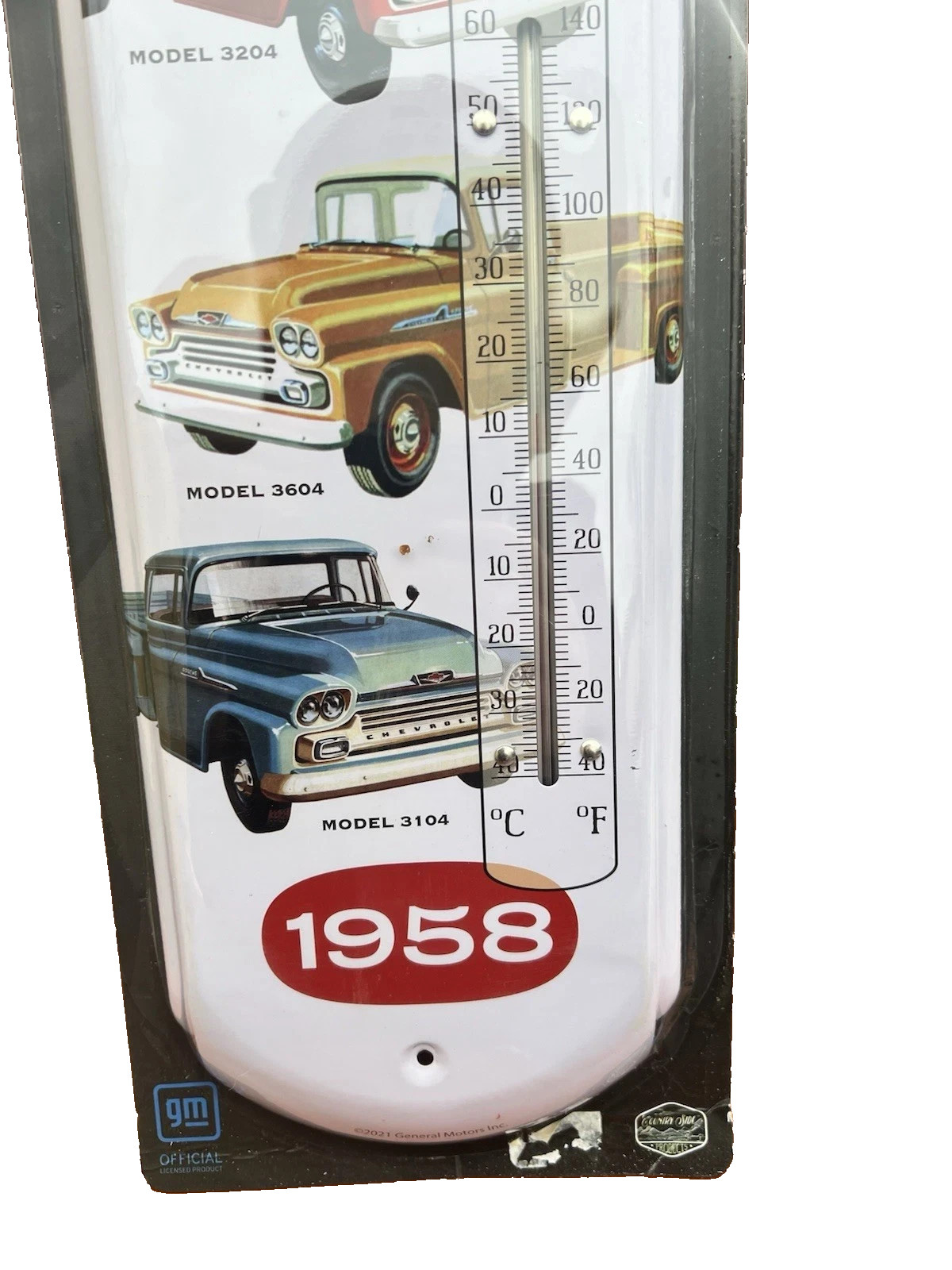 GM Metal Thermometer 1958 Chevy Pick-up Apache Models Chevrolet New Man Cave