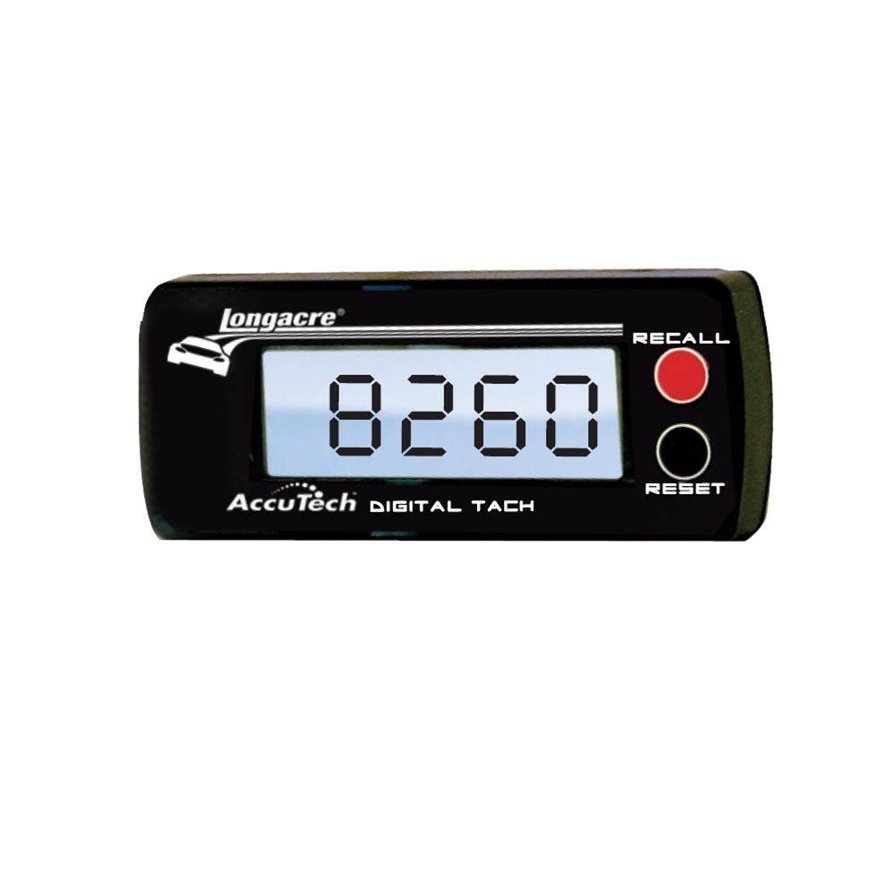 Longacre AccuTech Tachometer 0-10,000 3 1/2 in. wide x 1 1/2 in. tall 44391