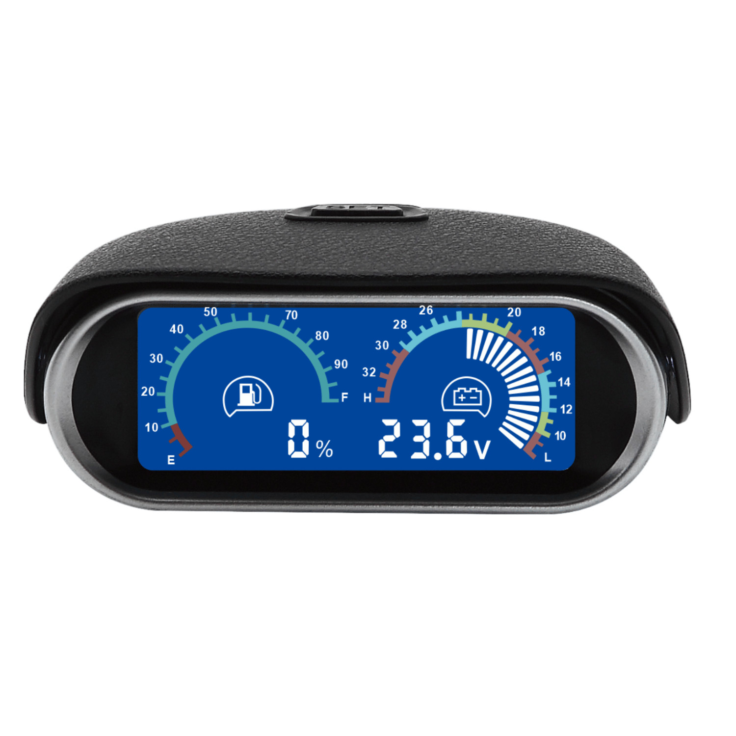 2-in-1 Dual Gauge Kit Fuel Level Meter & Voltmeter Universal Fit Car Truck RV