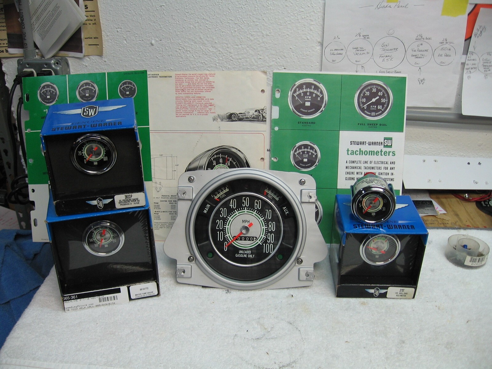 Stewart Warner Green Line Gauges With Speedometer Special One-Off build Bronco