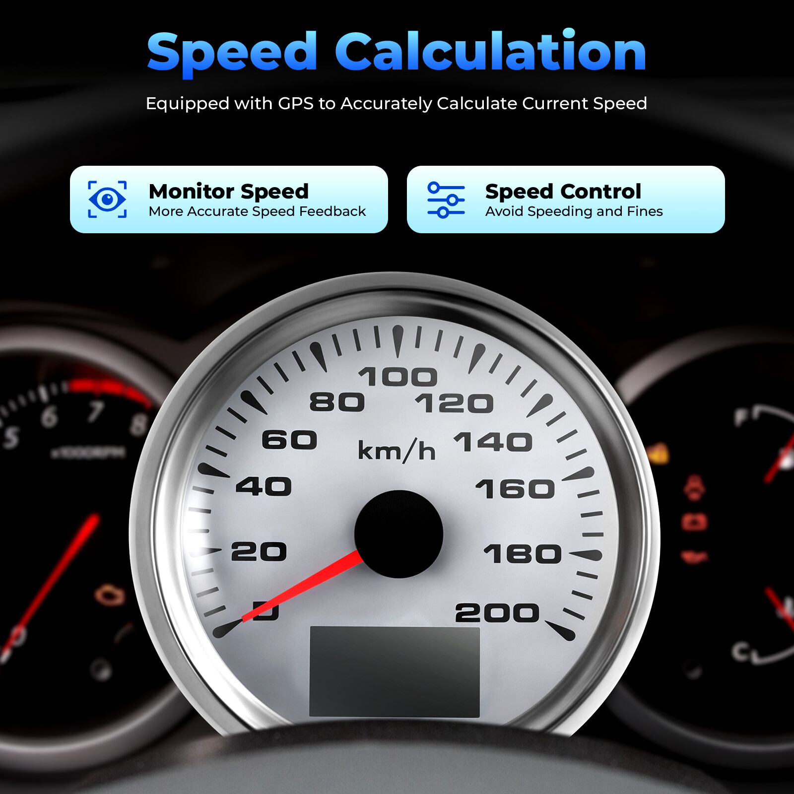 Universal 6 Gauge Kit GPS Speedometer Fit Car Marine Boat Truck Yacht Waterproof
