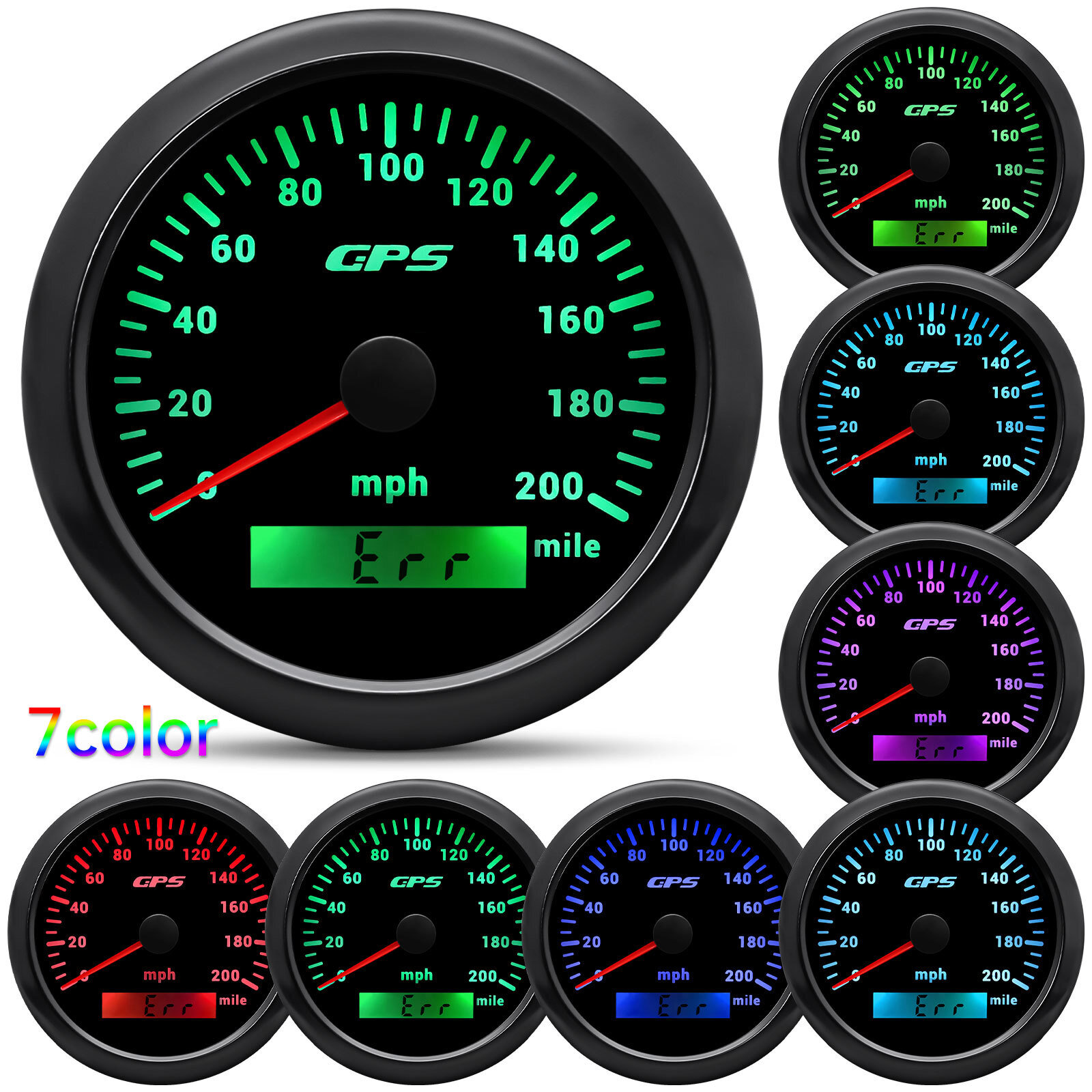 6 Gauge Set 85MM GPS Speedometer Tacho & 52mm Fuel Gauge Temp Oil Volt Car Boat