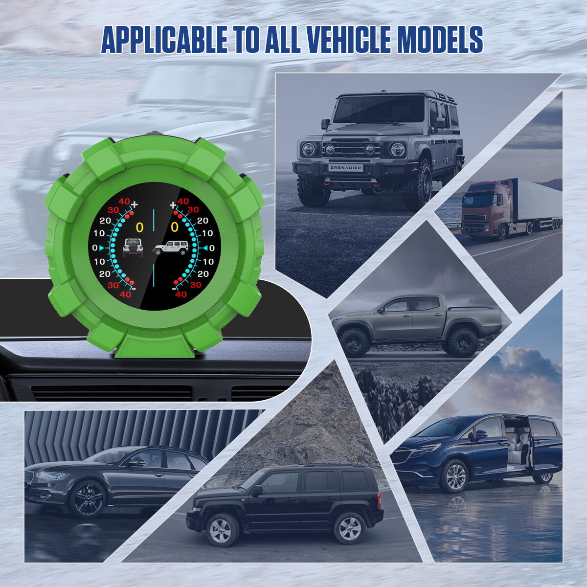 Car HUD Digital GPS Inclinometer Slopemeter Speedometer Compass Off-Road 4×4
