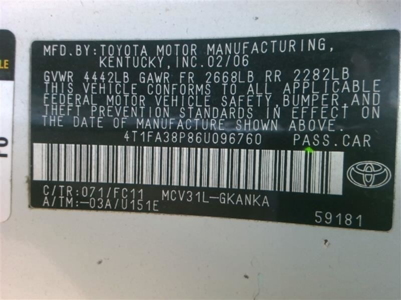 Speedometer MPH Cluster 6 Cylinder White Illumination Fits 04-06 SOLARA 496652