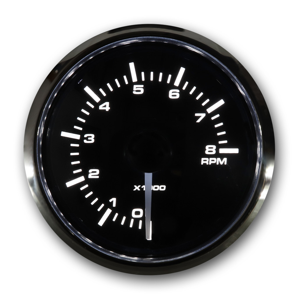 MGS 52mm 2-1/16″ Electrical Tachometer For Gasoline 8000 RPM White & Amber LED