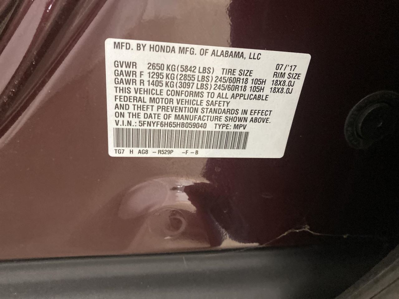 Speedometer Cluster US Market MPH EX-L Leather AWD Fits 17-18 PILOT 1064212