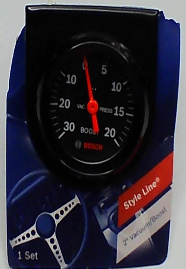 Bosch 2″ Mechanical Vacuum/Boost Gauge – Black Face
