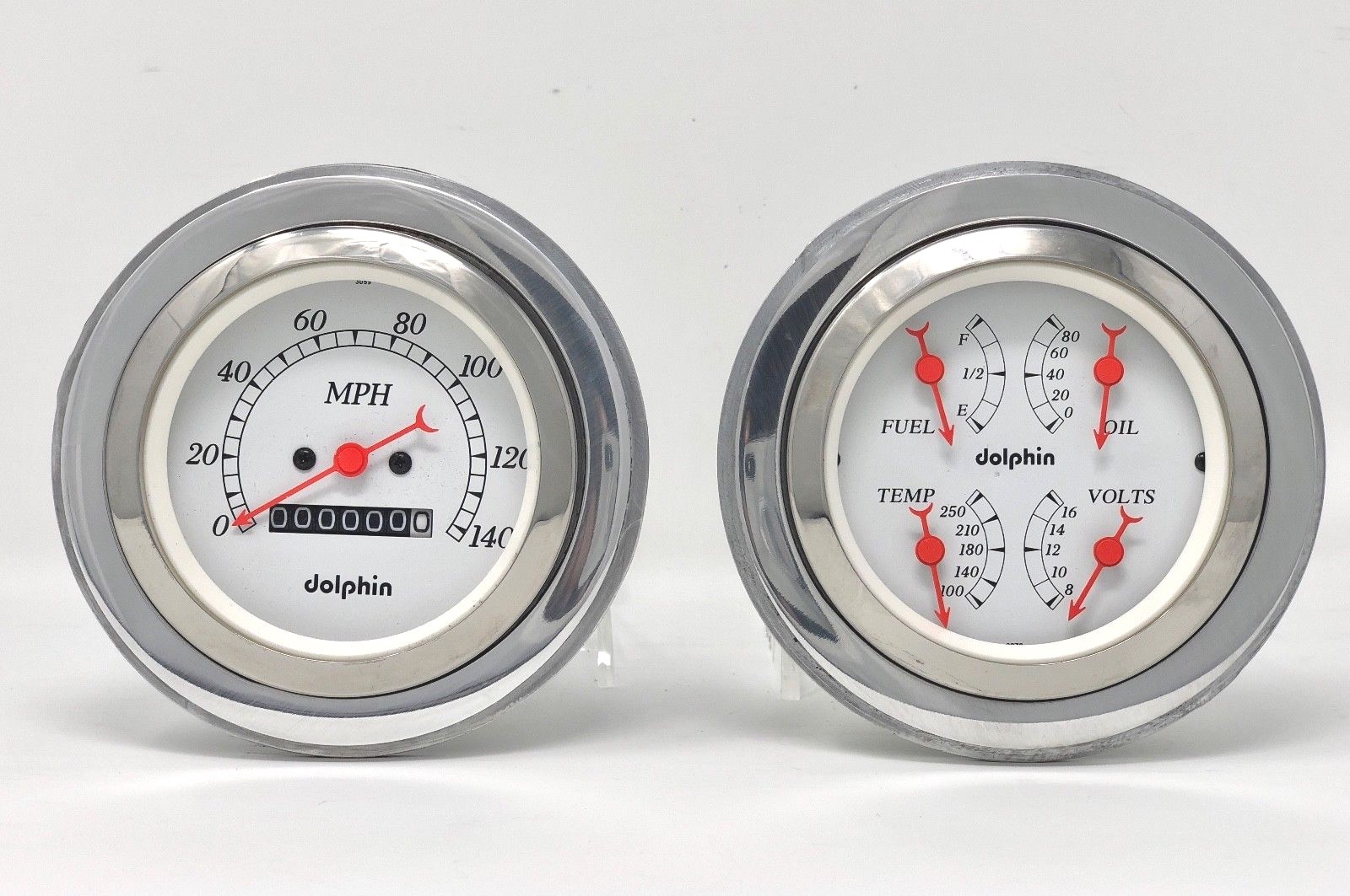1951 1952 Chevy Car 3 3/8″ Quad Style Gauge Set Dash Panel Cluster Insert White