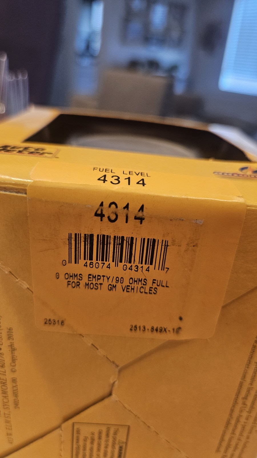 AutoMeter Auto Meter 4314 Ultra-Lite Fuel level Gauge 2-1/16 in New In Box G1