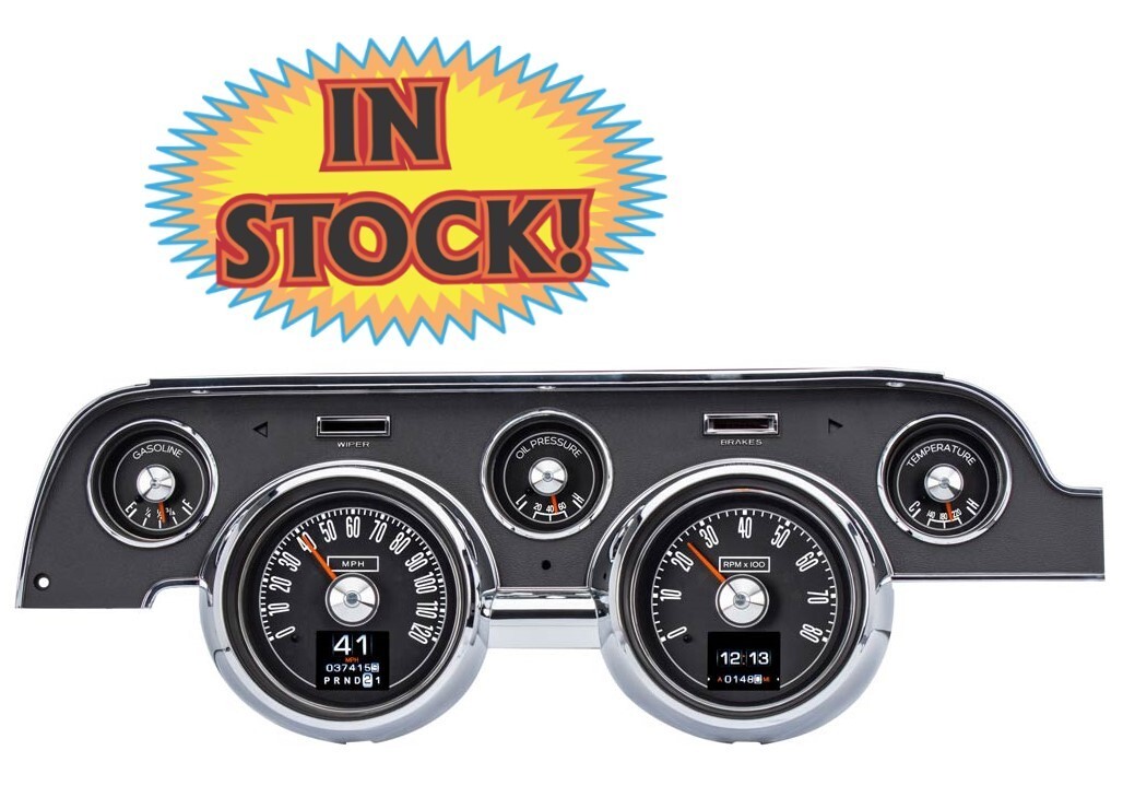 Dakota Digital RTX-67F-MUS-X – 1967-68 Ford Mustang RTX Gauge Kit – Black Face