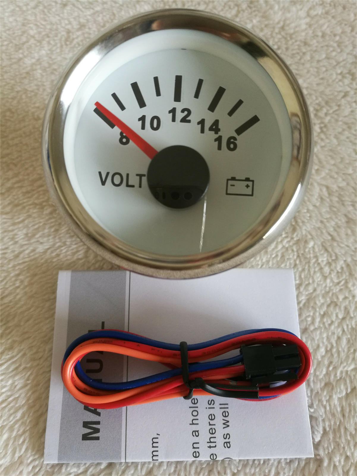 6 gauge set 0-200mph 300km/h speedometer tacho fuel temp volt oil pressure white