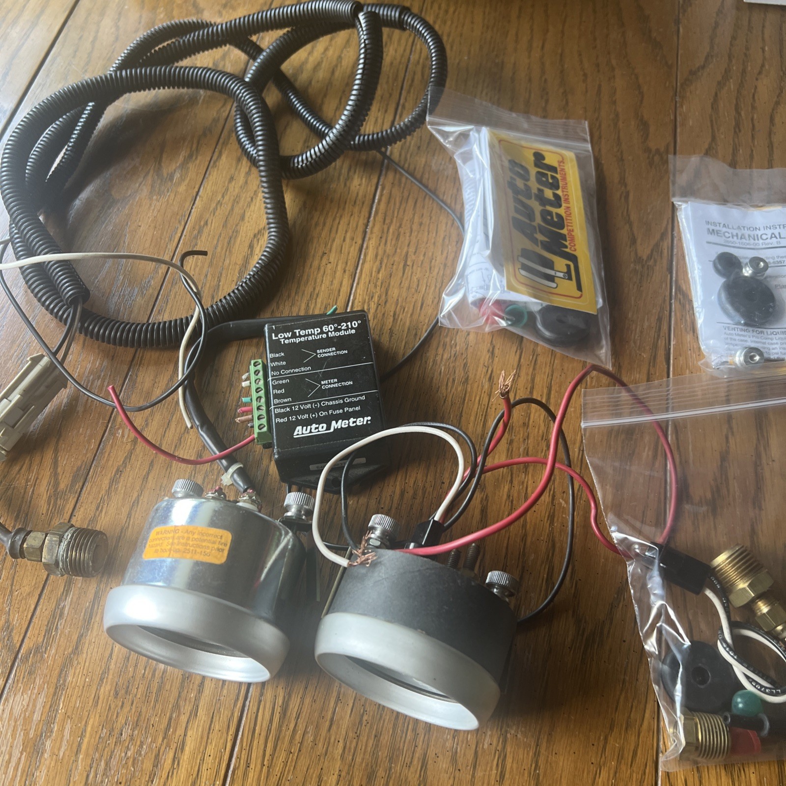 Autometer Water Temperature And Oil Pressure Gauges W Temp Module & Misc. Parts