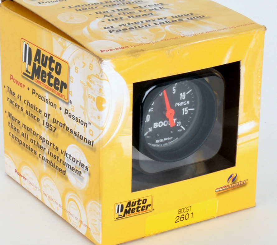 Auto Meter 2601 Z-Series Mechanical 20 Psi Boost / Vacuum Gauge 2-1/16″ (52mm)