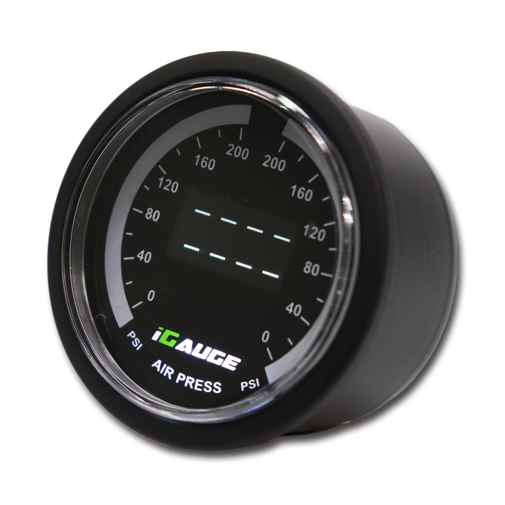 52mm Digital Dual Air Pressure Gauge 200 PSI White OLED Air Ride Suspension