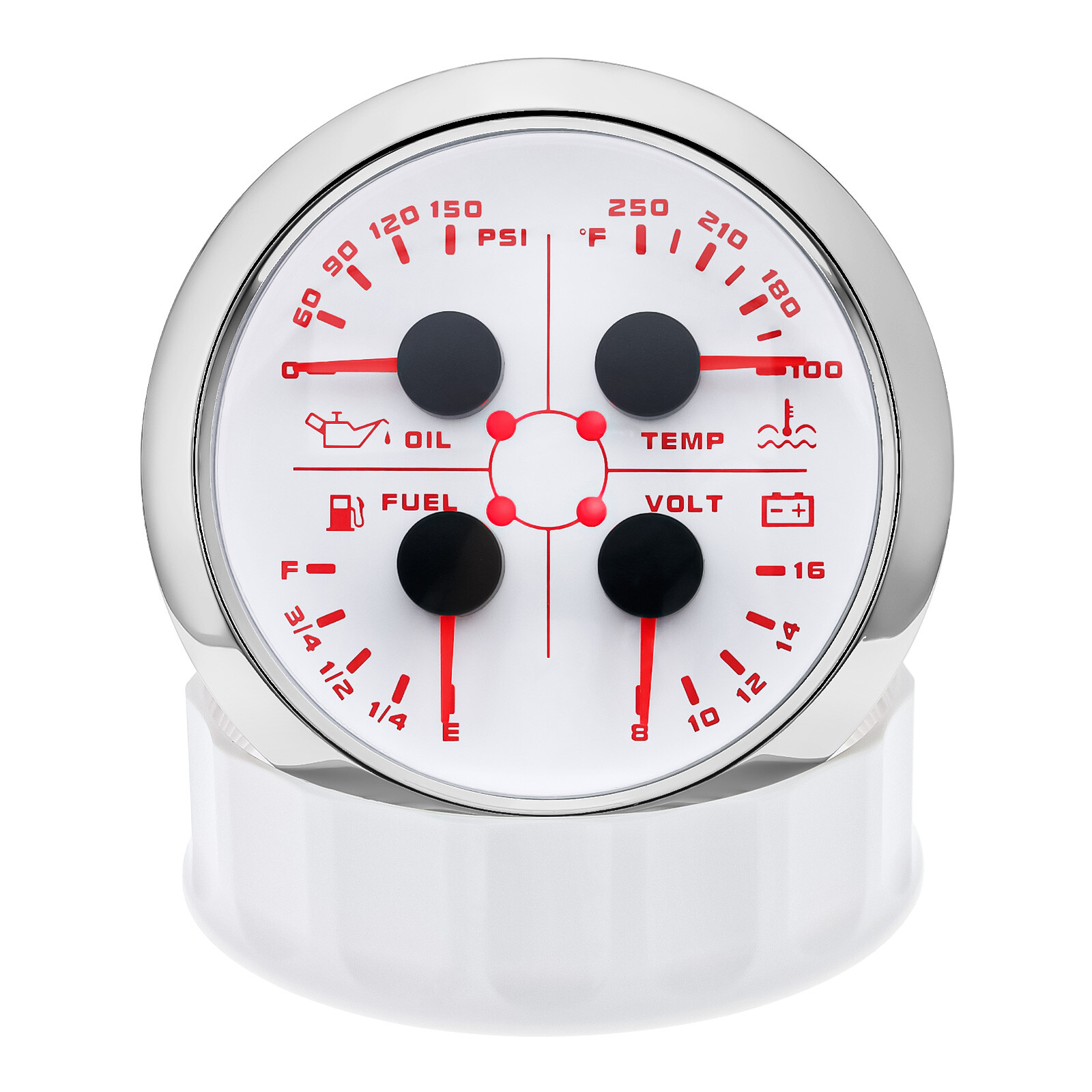 85mm White GPS Speedometer 0-160MPH with Tacho 8000RPM 4 IN 1 Gauge with Sensor