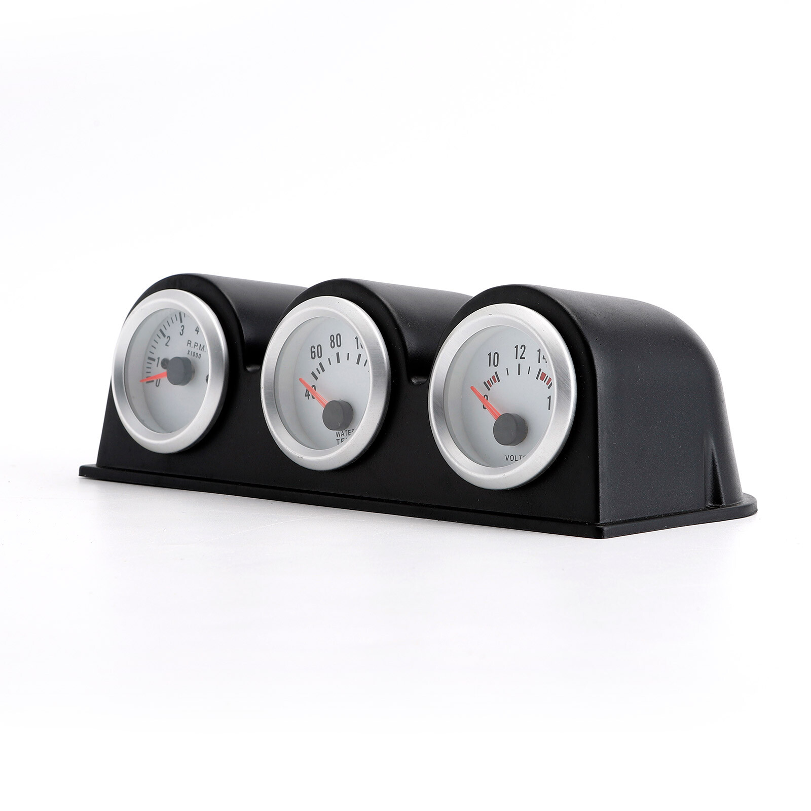 2” 52mm 7 Color LED 3in1 Triple Gauge Kit Tachometer Water Temp Oil Press Gauge