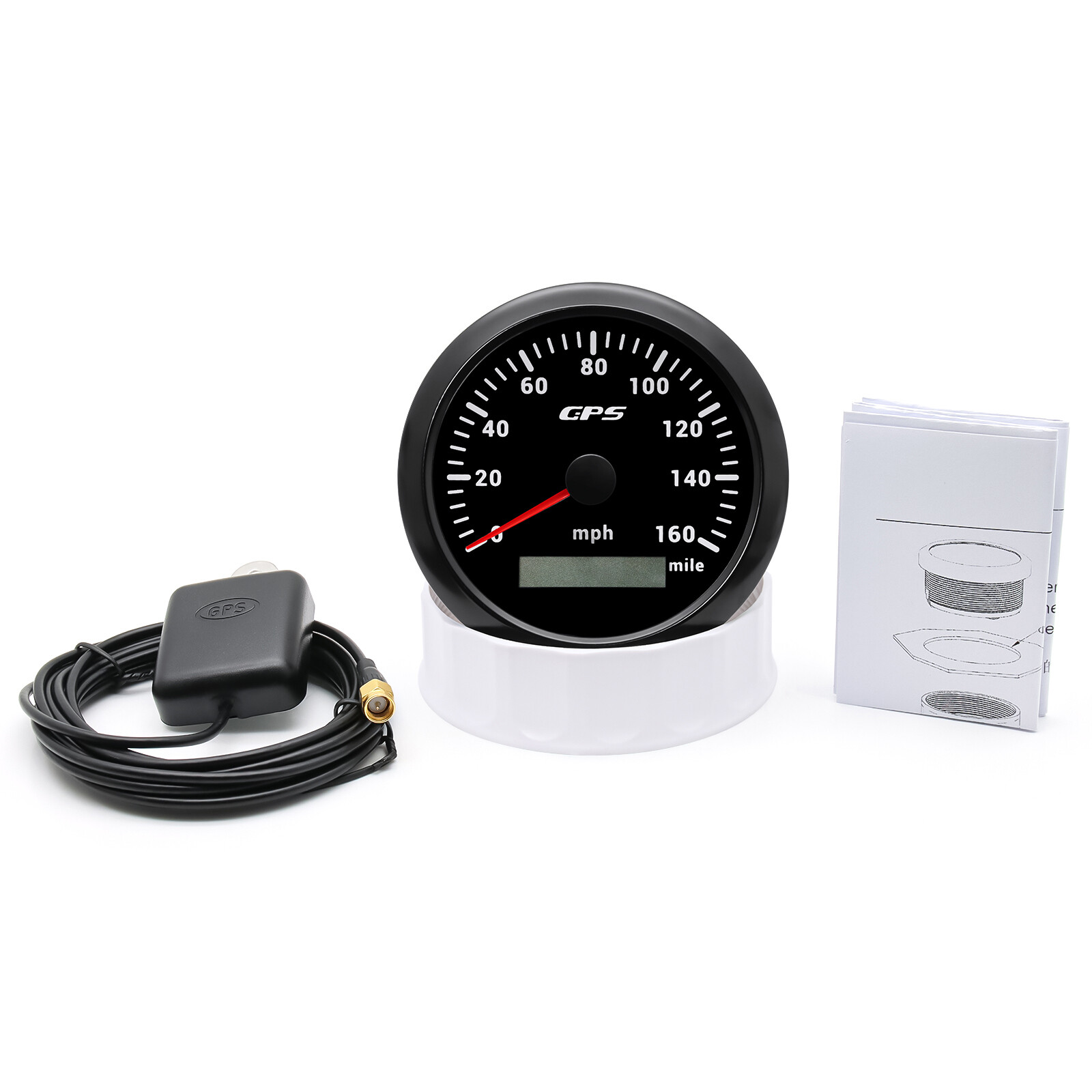 8 Gauge Set 85mm Black GPS Speedometer 160MPH Tacho 8000RPM Gauge Waterproof