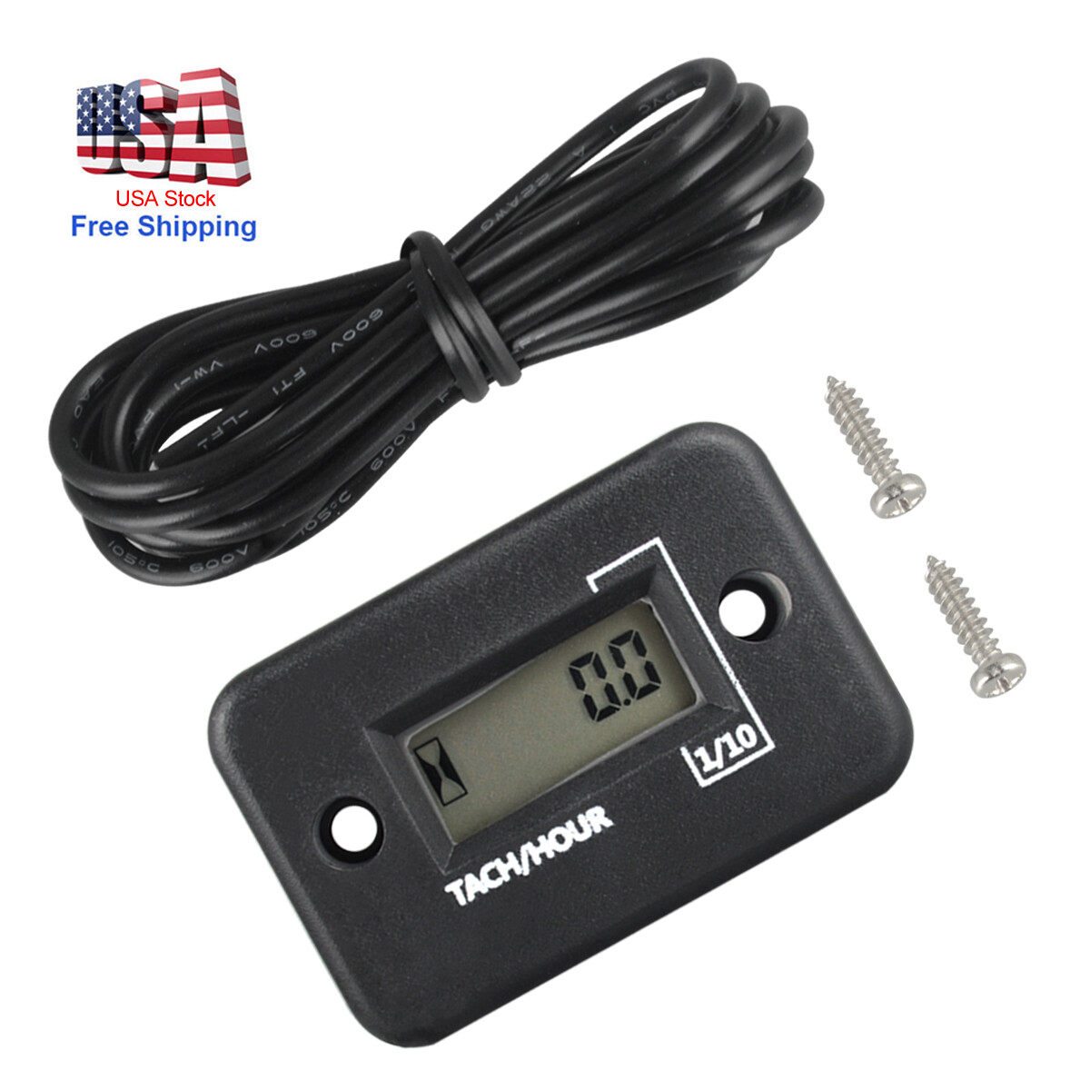 NEW Digital Tach Hour Meter Gas Engine Maintenance for 2 Stroke Engines IP67