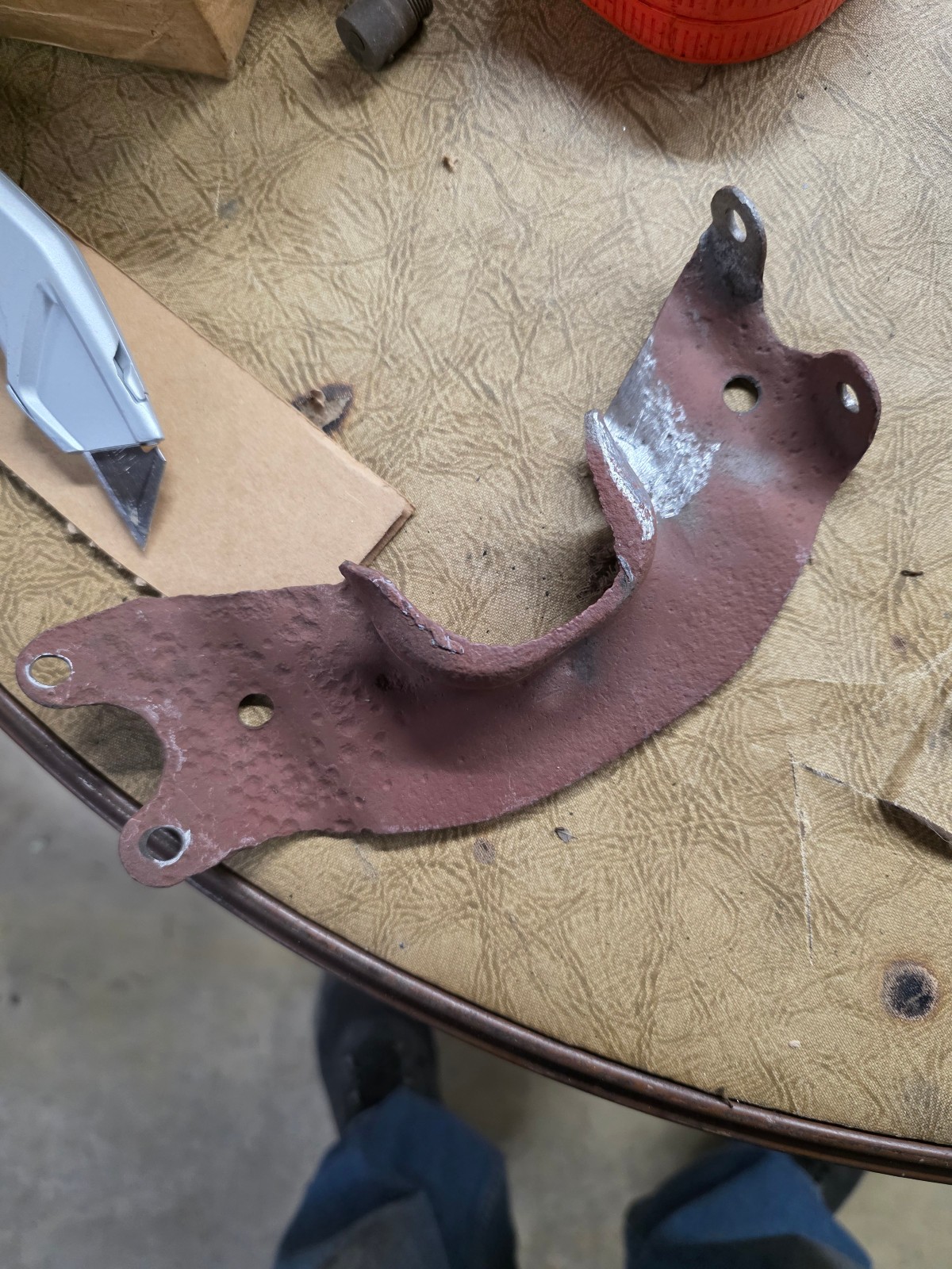 MODEL T FORD ORIGINAL FRONT FENDER BRACKET SWOME PITTING BUT HIDDEN WHEN INSTALL