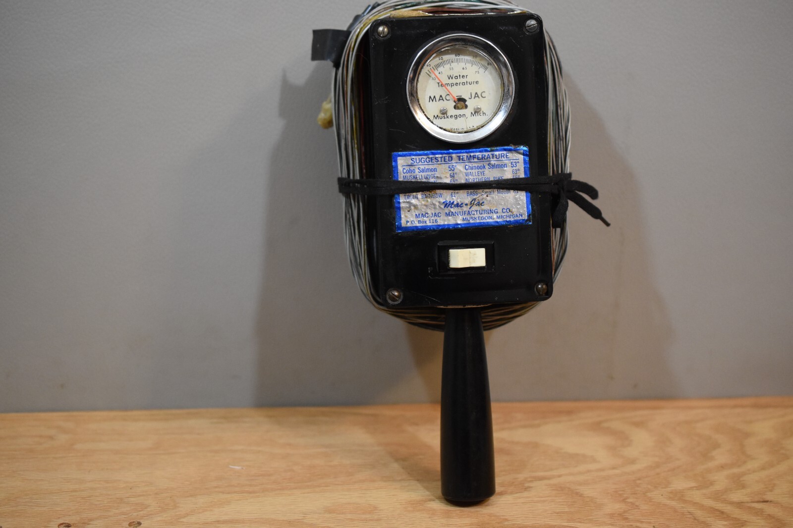 Vintage Mac Jac Hand Held Water Temperature Gauge Muskegon Michigan USA Untested