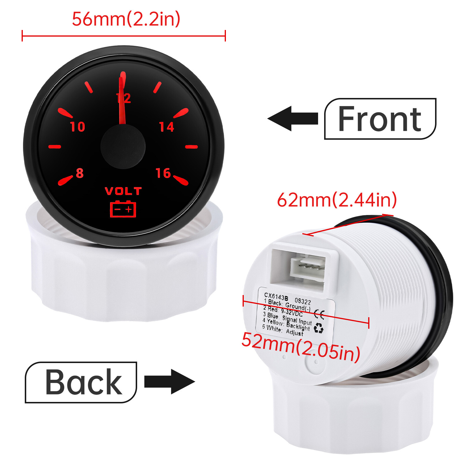 6 Gauge Set 85MM GPS Speedometer Tacho & 52mm Fuel Gauge Temp Oil Volt Car Boat