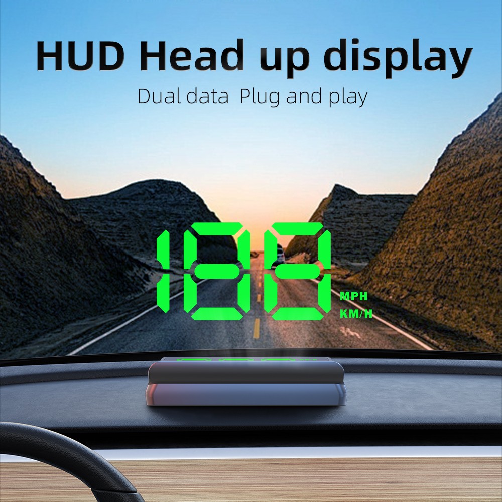 GPS Digital Speedometer HUD Cars Head Up Display MPH KMH Overspeed Alarm Meter