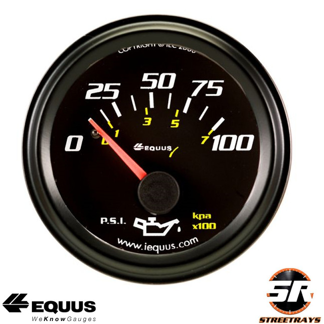 Equus E6234 6000 Series 2″ Mechanical Oil Pressure Gauge 0-100 PSI