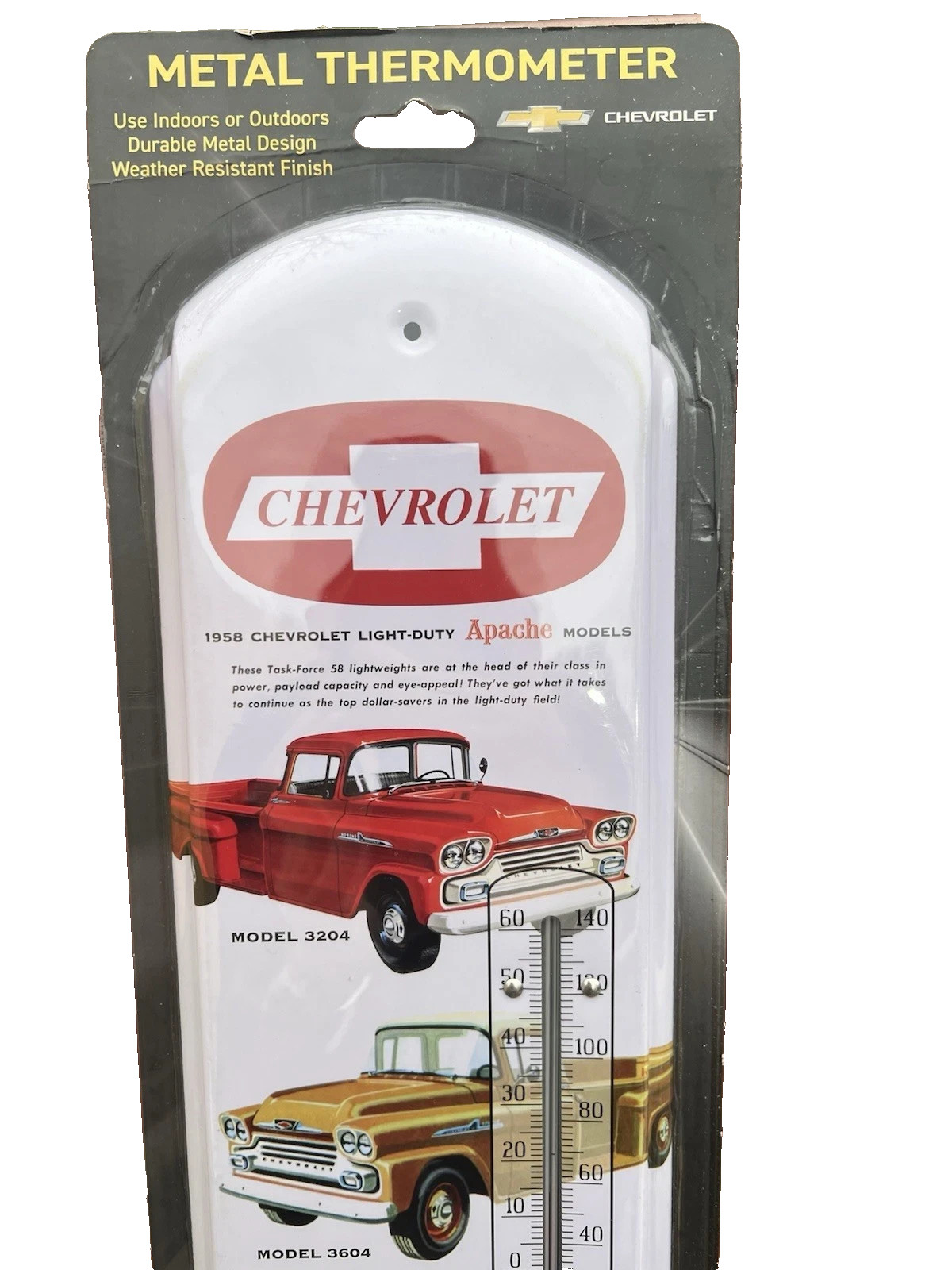 GM Metal Thermometer 1958 Chevy Pick-up Apache Models Chevrolet New Man Cave