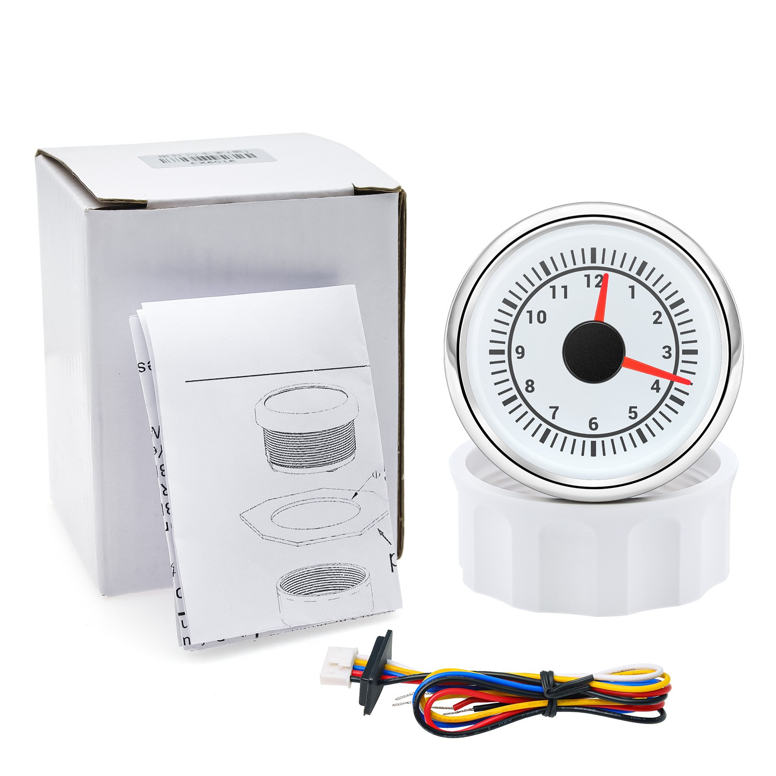 8 Gauge Set 85mm White GPS Speedometer 120MPH Tacho 8000RPM Gauge for Boat Car