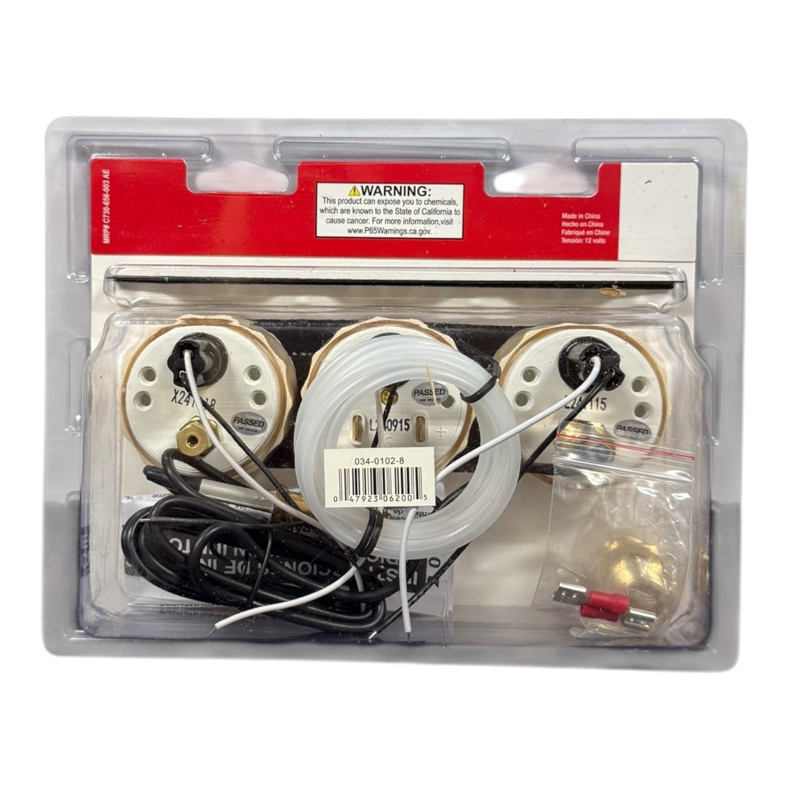 Equus 6200 Series Triple 2″ Gauge Panel Oil Temp Volt Mechanical Black New