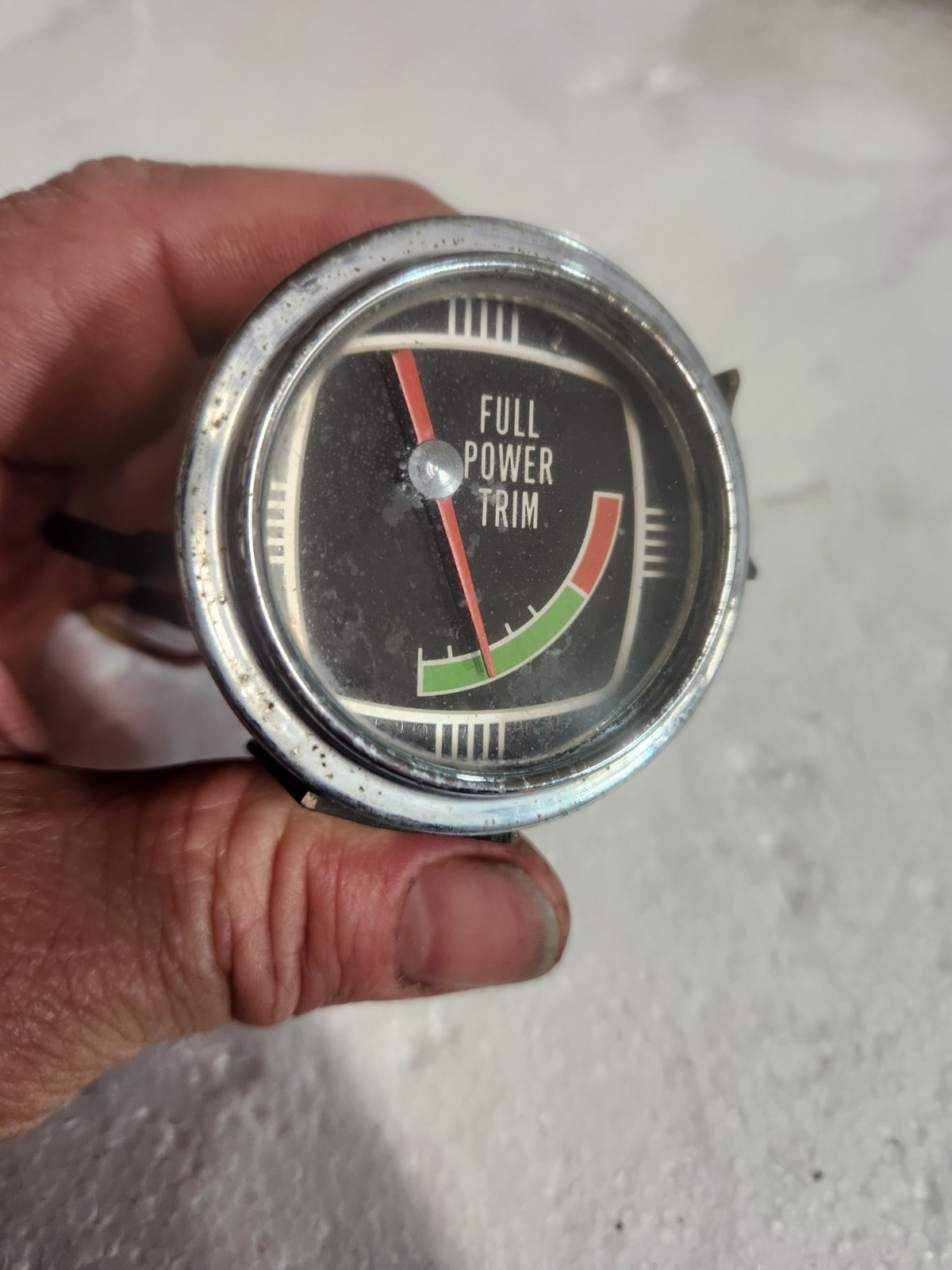 Vintage MerCruiser Full Power Trim Gauge Boat Marine Dash Gauge Metal Housing