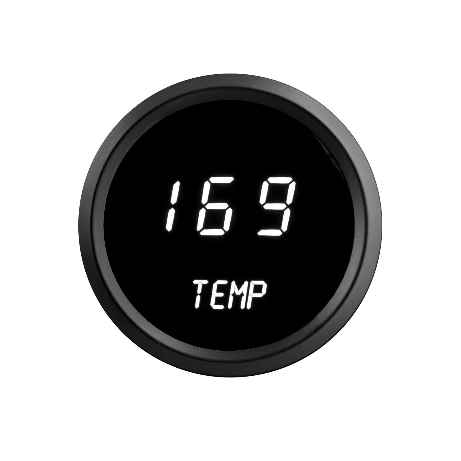 Universal 6 Gauge Set With White LED Gauges and Black Bezel + Made In The USA